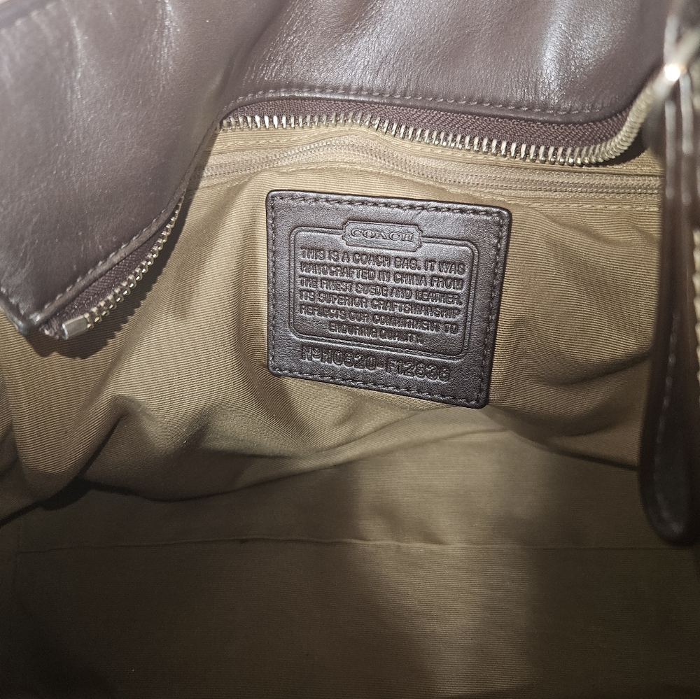 Coach Authentic Brown Leatherware Suede Shoulder Hand Bag F12836 Bag Vintage! - Picture 2 of 8